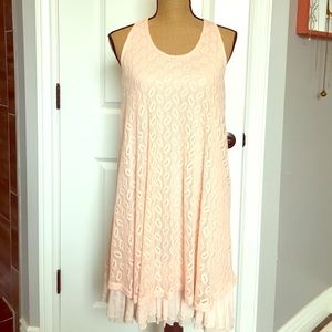 Sweet pinky peach dress.