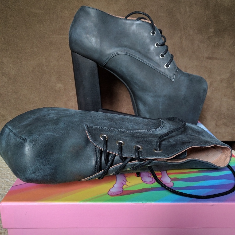 Jeffrey Campbell Clayton- Black Washed, Size 10