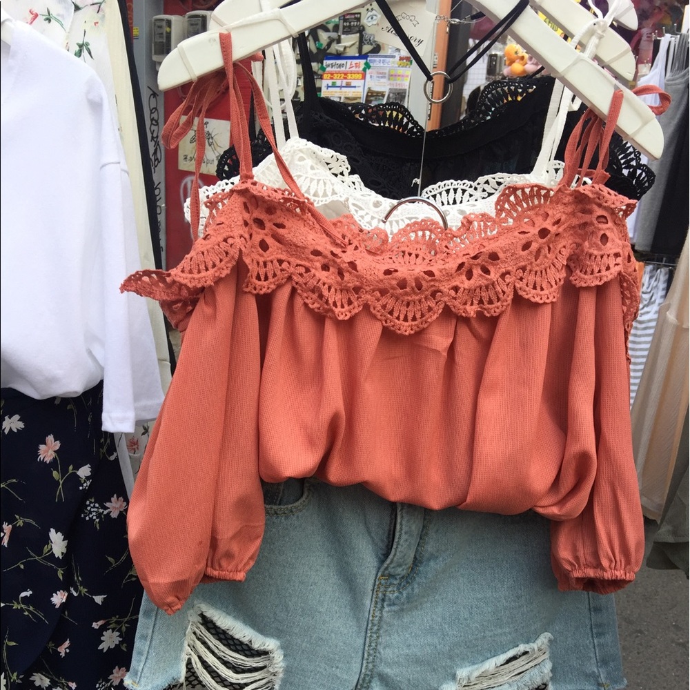 Orange off the shoulder top