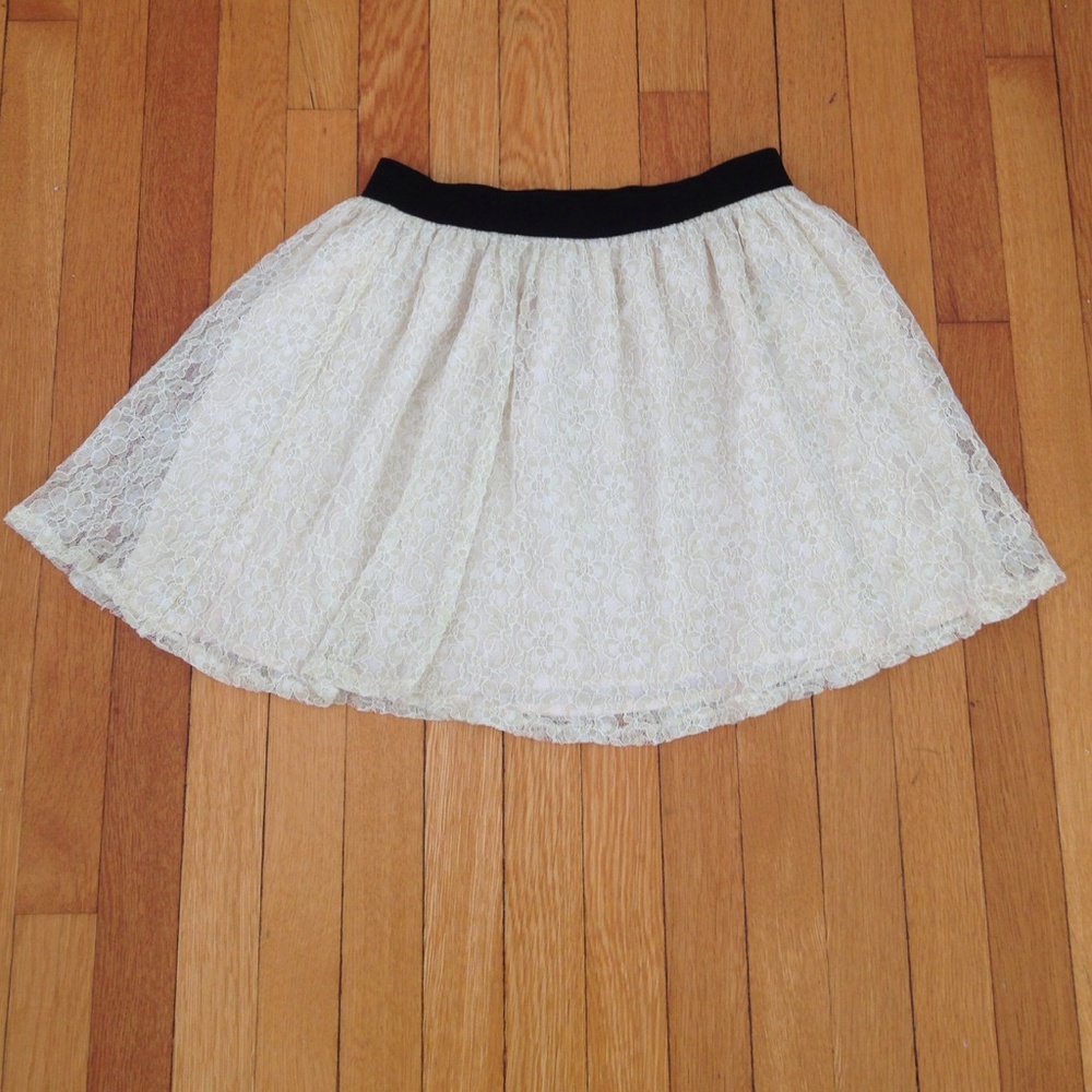 Cream lace skirt