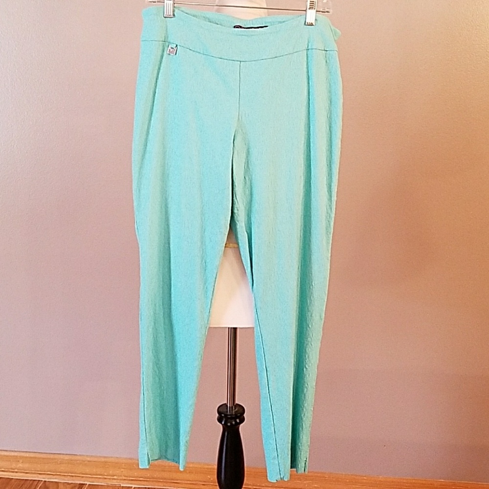 Aqua stretch pants.