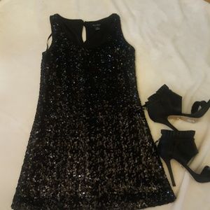 Black sequins mini dress