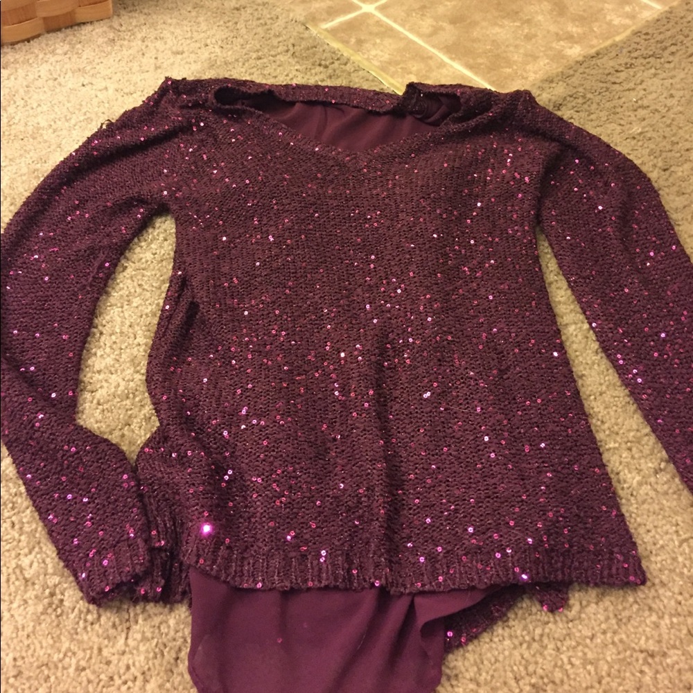 Apt 9 Sparkly Purple Sweater