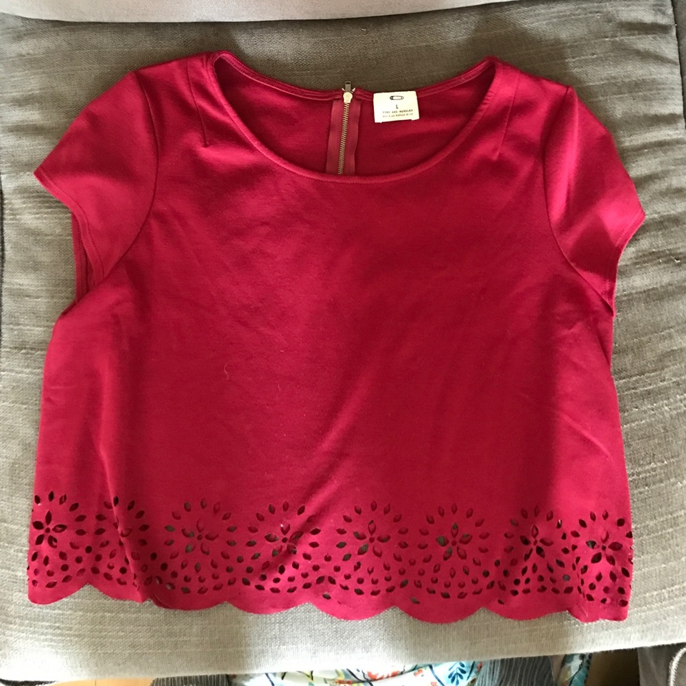 Pins & needles red crop top