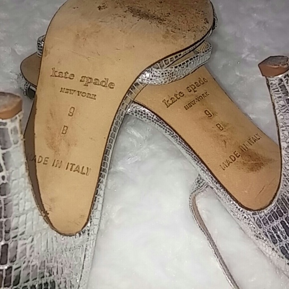 Kate Spade Authentic Silver Snake Kitten Heels 9 - Picture 7 of 7