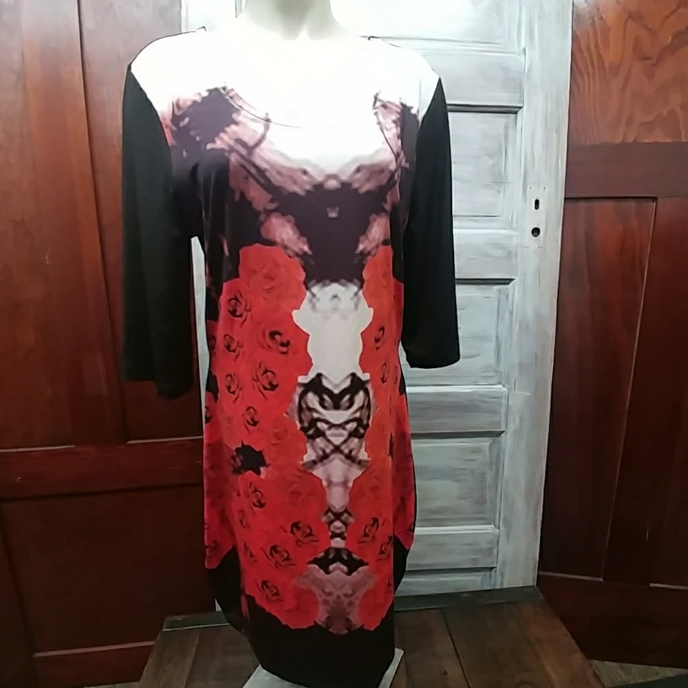 Black and Red Rose Dress