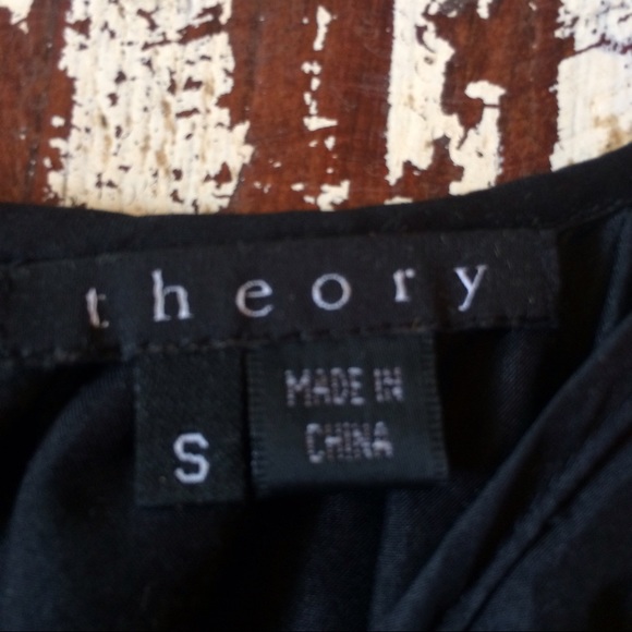 SOLD Theory silk black ruffle top - Picture 3 of 4