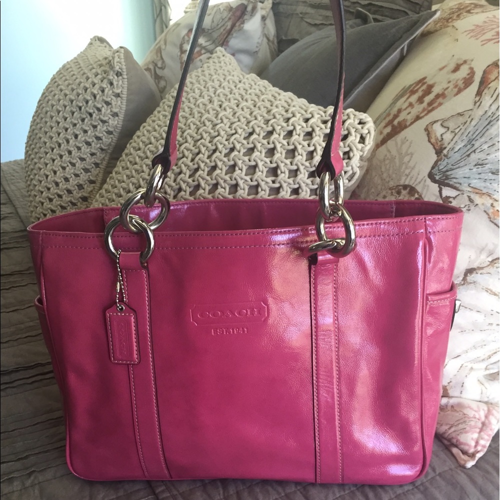 Coach Pink Patent Lester Tote