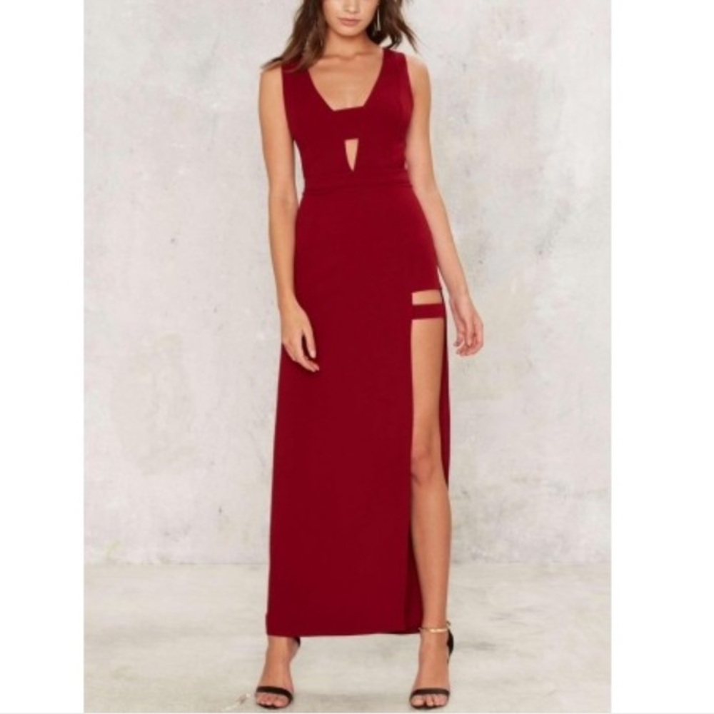 NastyGal Red Twilight Zone Cutout Dress by Arc &Co