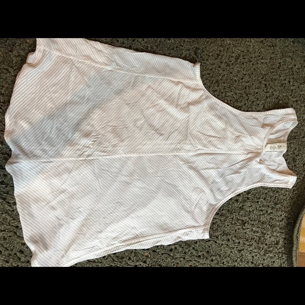 Grey and white striped lululemon tank