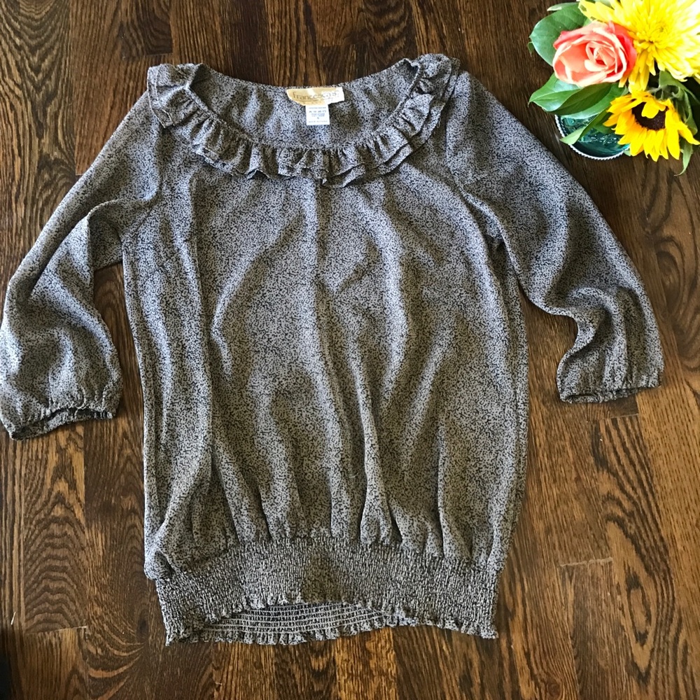 HOST PICK! Francesca's Sheer Ruffled Blouse, Sz S