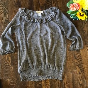 HOST PICK! Francesca's Sheer Ruffled Blouse, Sz S