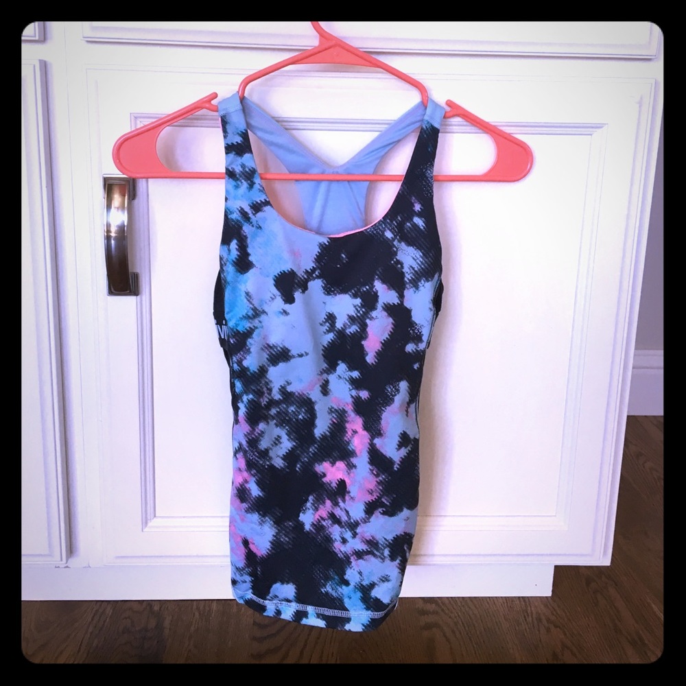Ivivva black blue and pink racerback tank top
