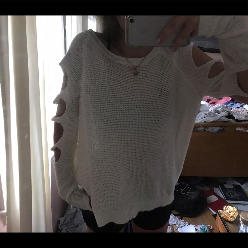 Cut out white sweater
