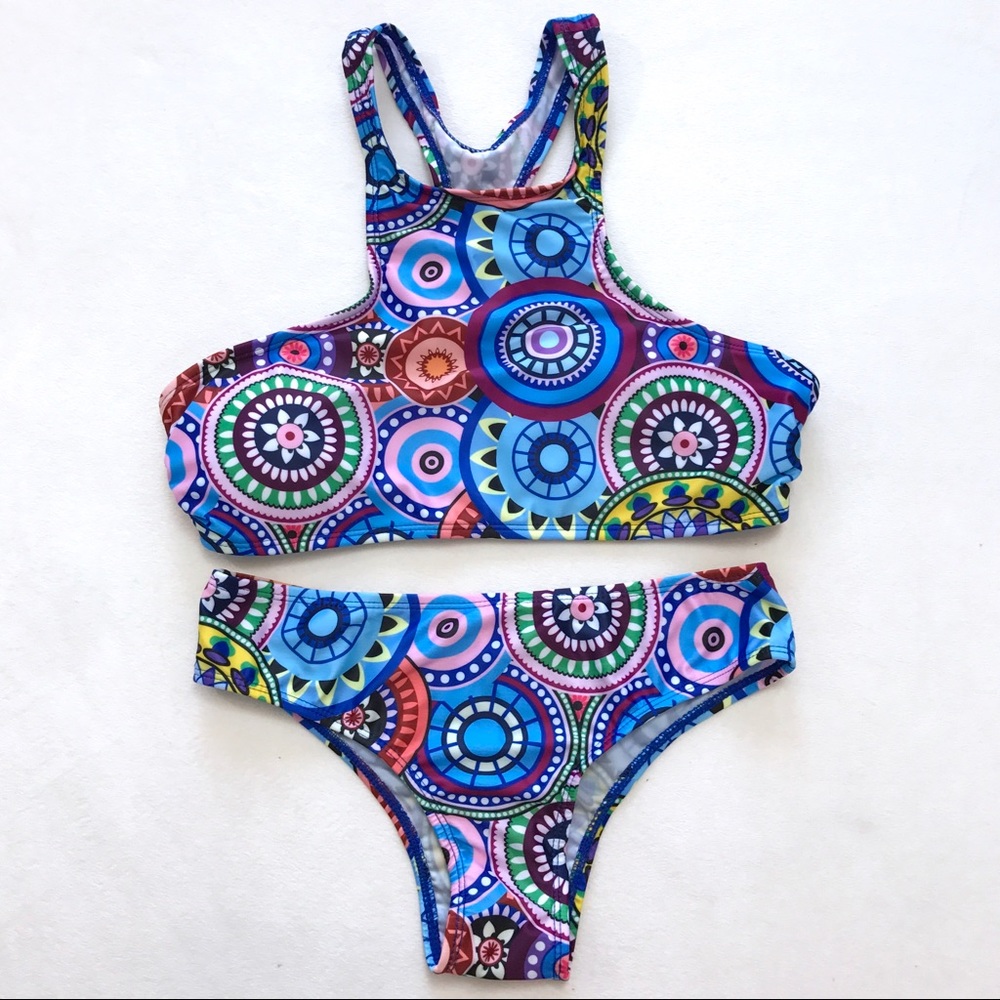 2Pcs/Set Sexy Printed Racerback Bikini Swimsuit - Picture 4 of 4