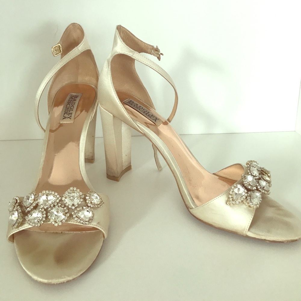 Badgley Mischka Lennox Open Toe Canvas Heel