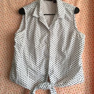 White with blue stars sleeveless top