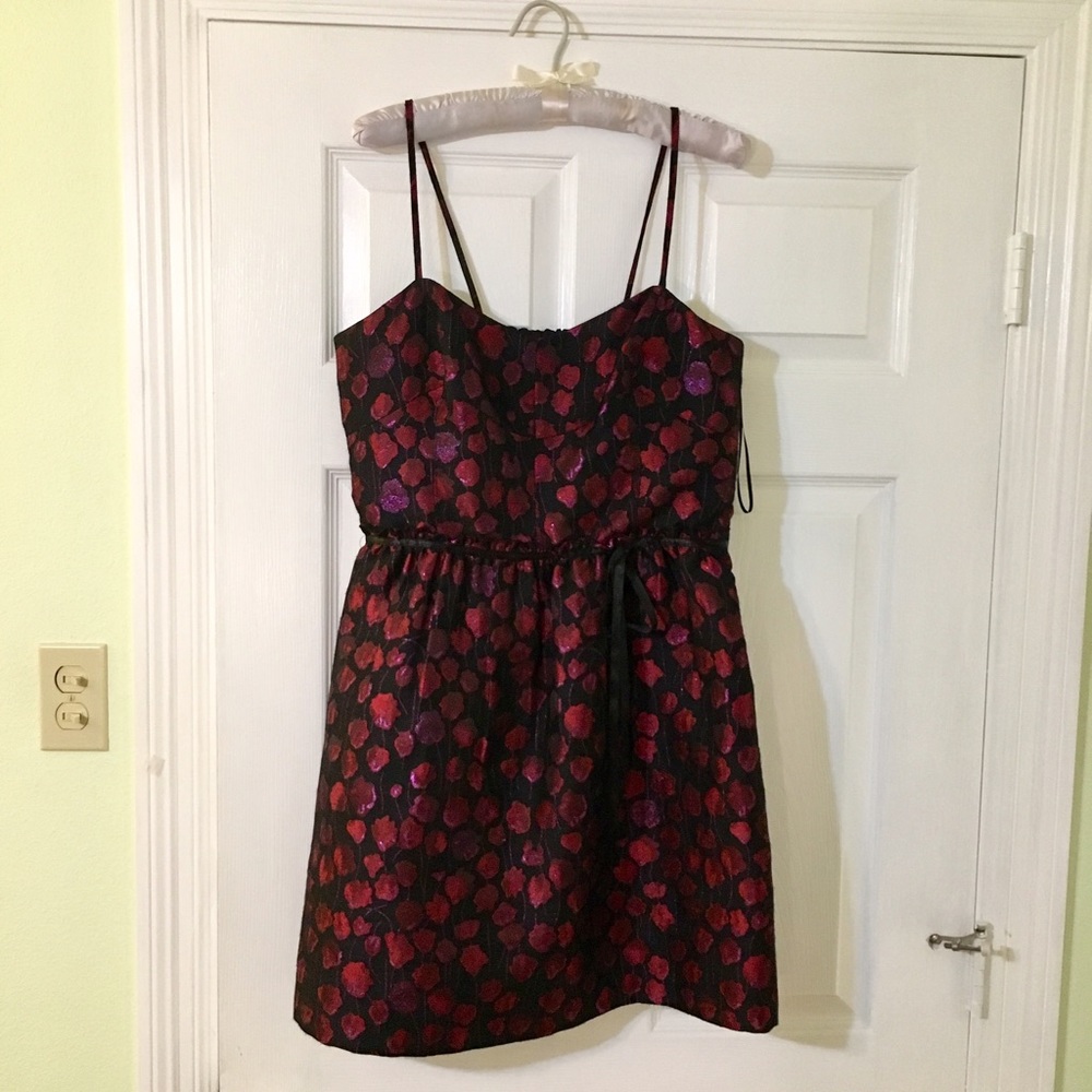 Chelsea & Violet Shimmering Red Flower Dress