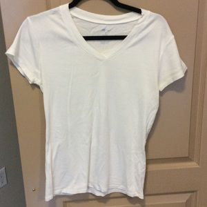 Basic white V-neck