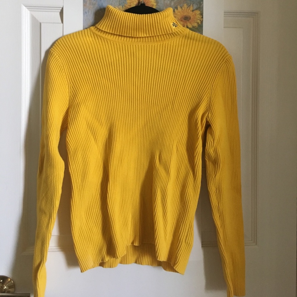 Yellow long sleeve, turtle neck