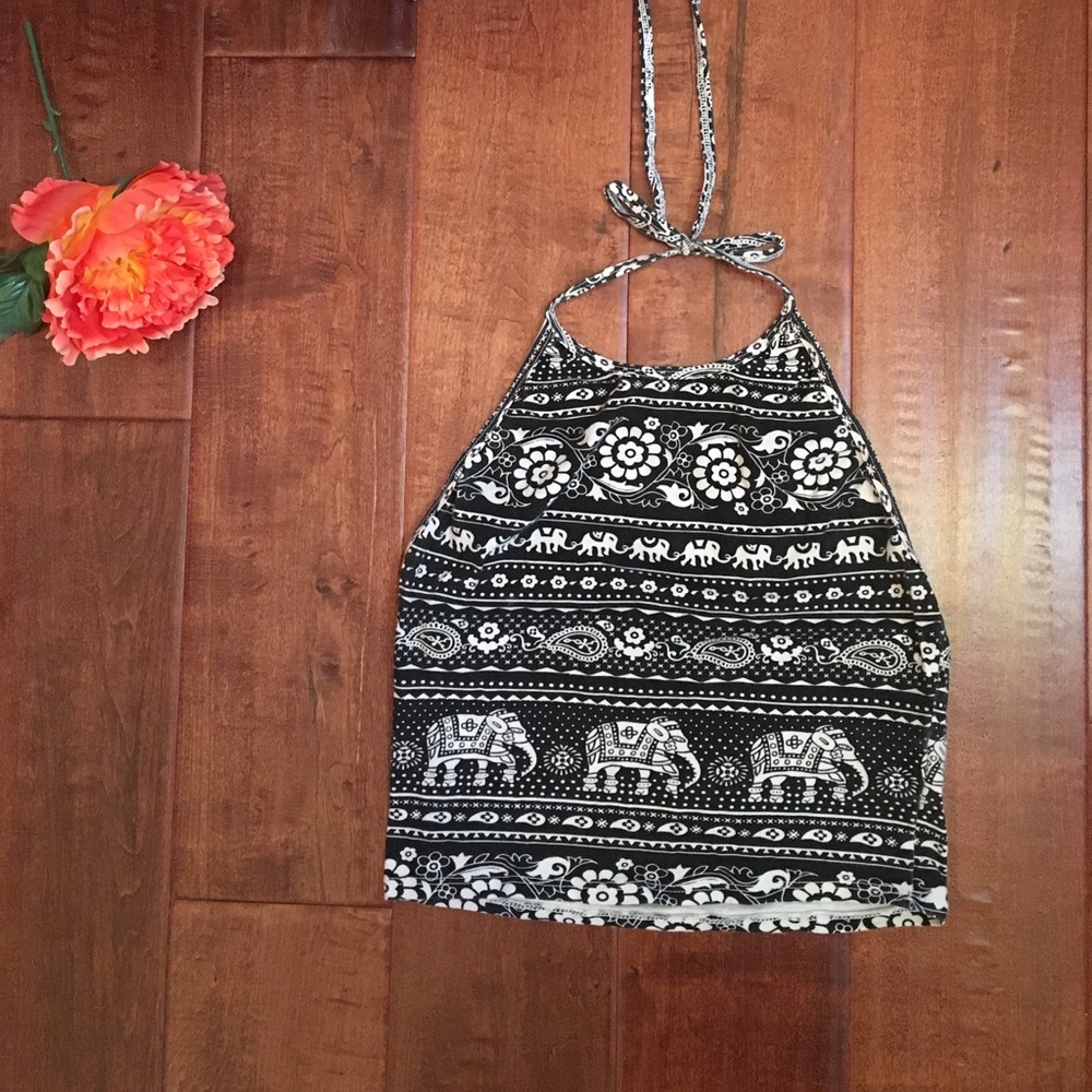 Halter Elephant Crop Top