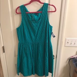 Teal Eyelet Dress - Size 14 - NWT