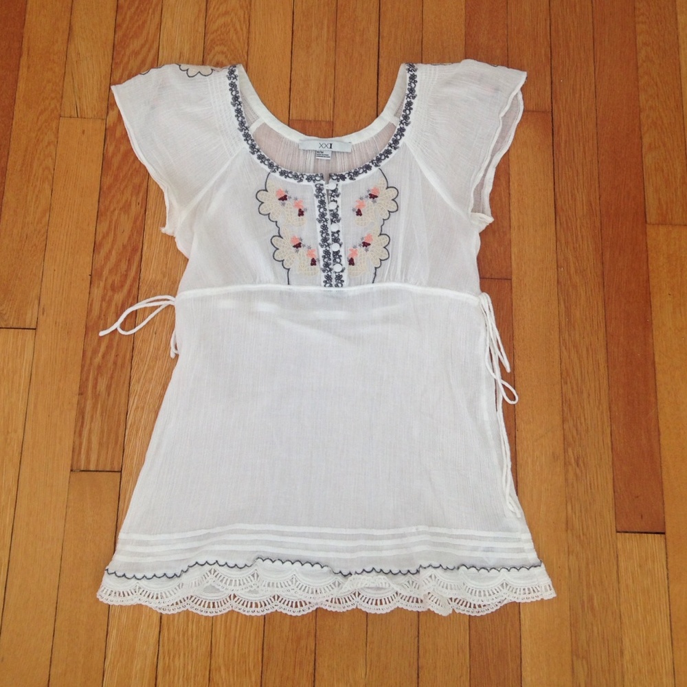 White floral blouse