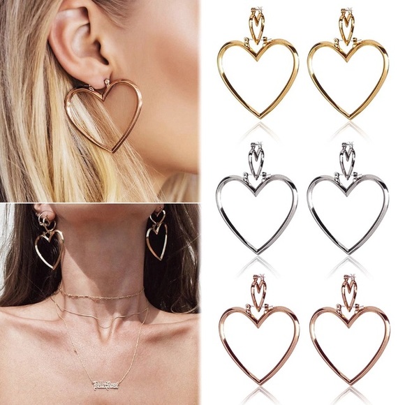 💕Double Heart Earrings💕 - Picture 4 of 7