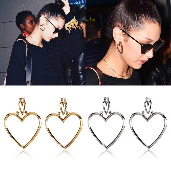 💕Double Heart Earrings💕 - Picture 3 of 7