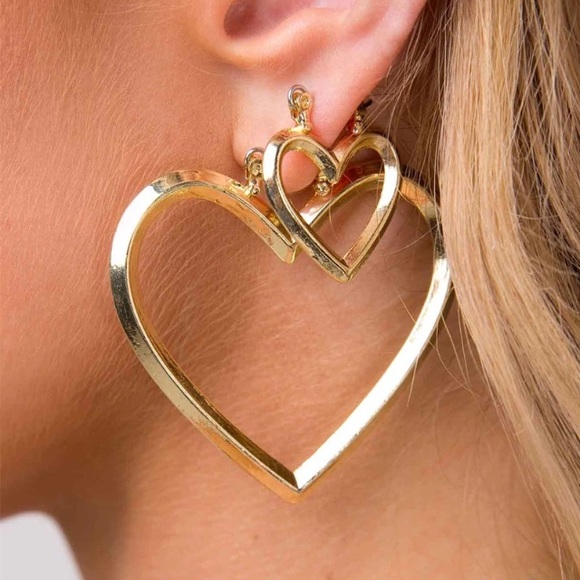 💕Double Heart Earrings💕 - Picture 2 of 7