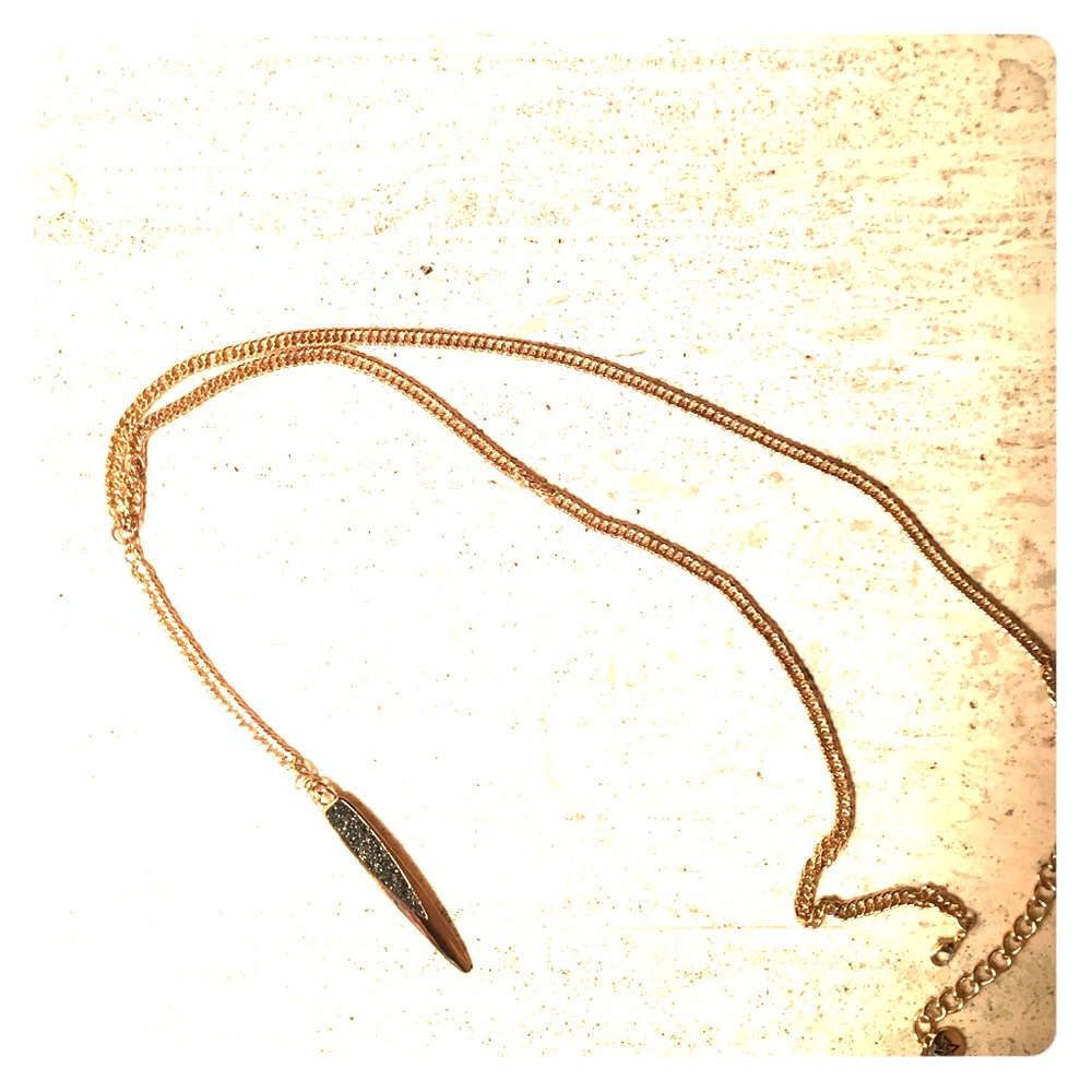 Macy's Black stone and Gold Long Necklace