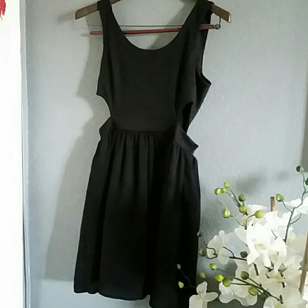 Open Side Black Dress