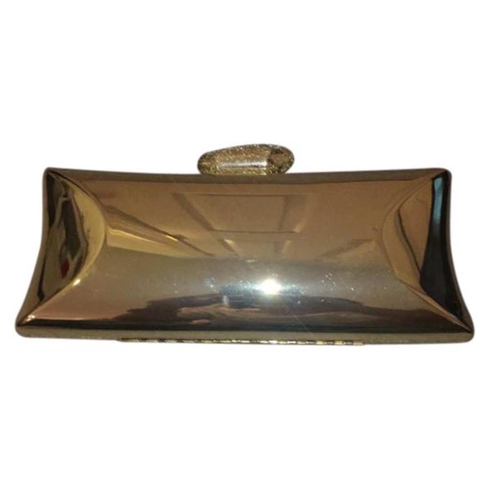 bebe gold clutch