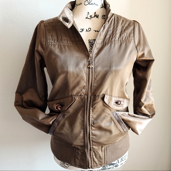 Burton Jackets & Blazers - B by Burton Olive Bomber Moto Jacket