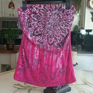 Bandeau top with built in bra