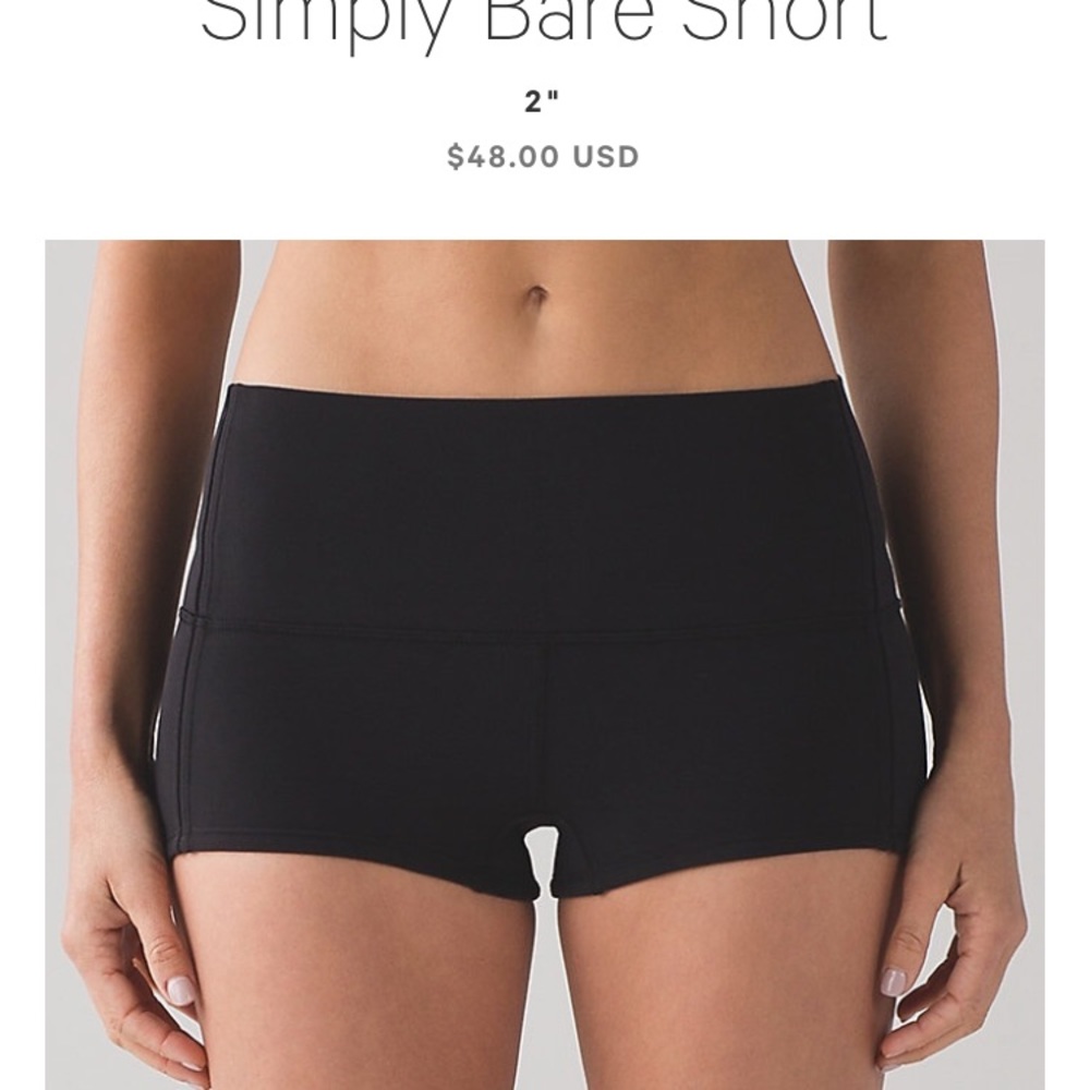 Black tight fit lulu athletic shorts