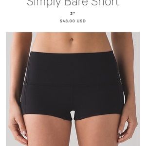 Black tight fit lulu athletic shorts