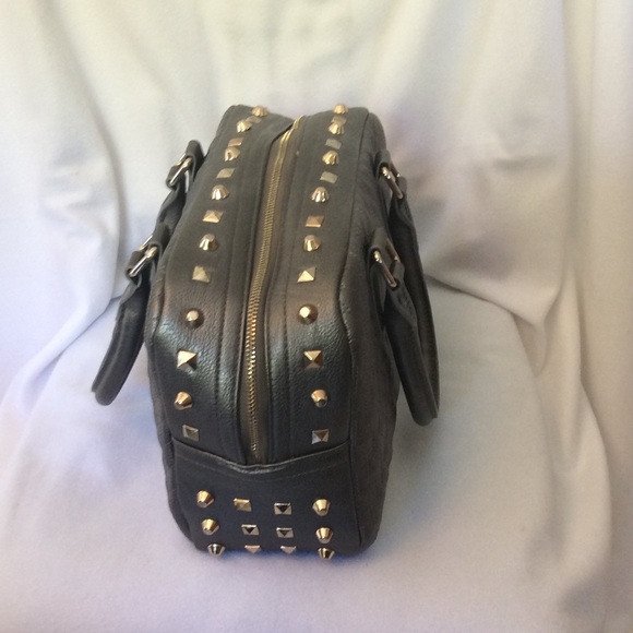 FINAL SALE PRICE NWOT Lionel Metallic Studded Satchel Handbag - Picture 2 of 3