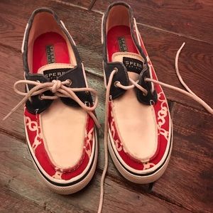 Red, white, and blue nautical Sperry's