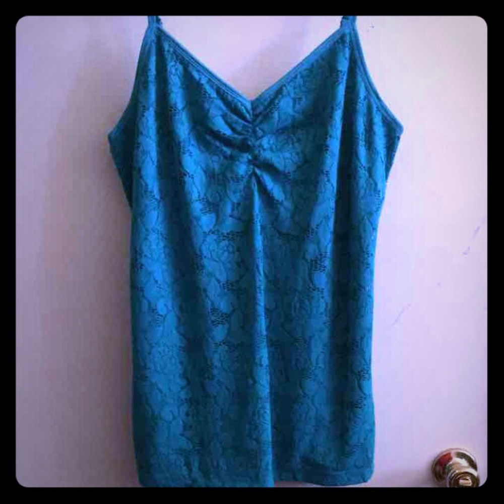 Torrid tank/cami. Size 3. Teal lace. Adjustable