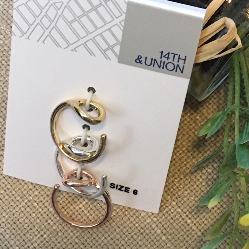 14th & Union Midi Mixed Metal Ring Trio