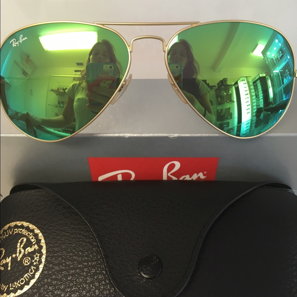 RayBan Green Mirror Aviator 58 14 mm