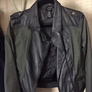 Olive / leather jacket