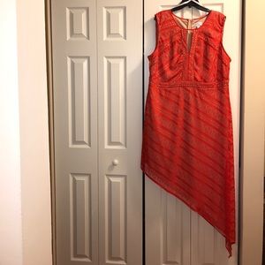 Orange/ tan Dress asymmetrical plus size 22w nwot