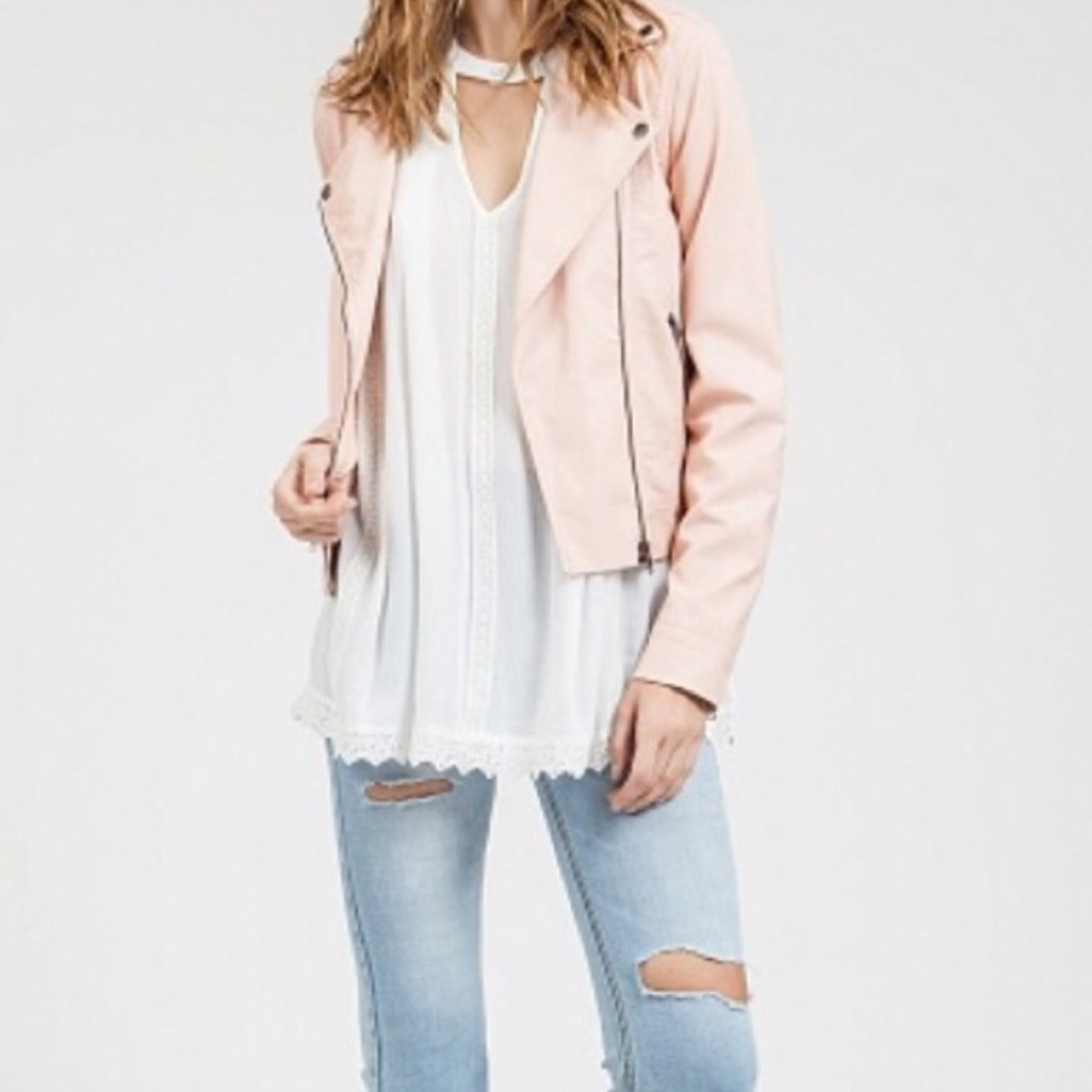 Blush moto jacket