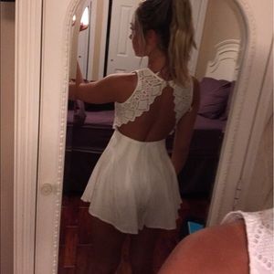 White backless romper