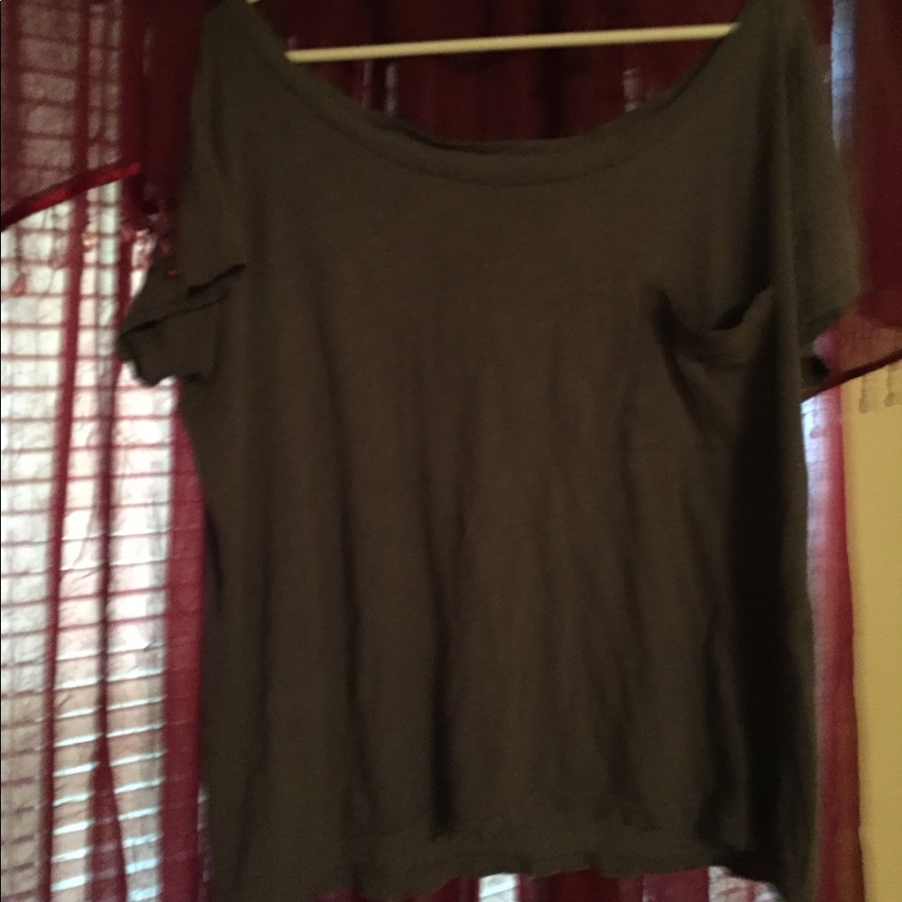 American Eagle gray over sized crop top size L