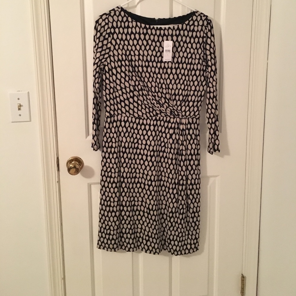 Tan and black Loft dress. New with tags!