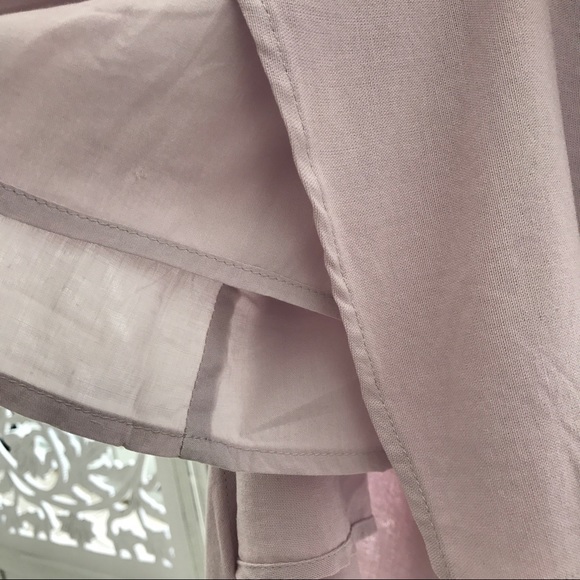 Light Pink Muave Front Tie Mini Dress - Picture 6 of 7