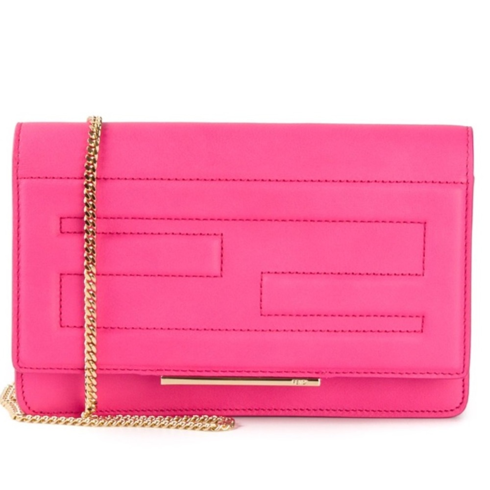 Fendi Tube wallet on chain clutch in pink